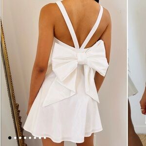 Show Me Your MuMu - White Backless Bow Dress (Simone Mini Dress)